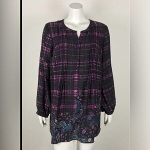 Daniel Rainn DR2 Mixed Media Tunic Top